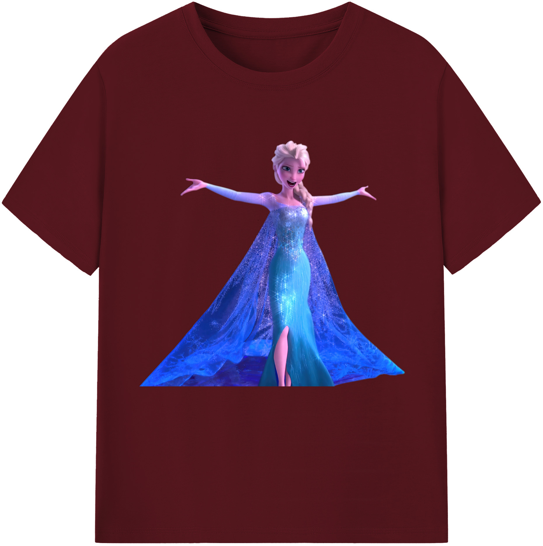 アナと雪の女王 アンナ エルサ Frozen Anna Elsa 綿100％半袖Tシャツ（フロントプリント）